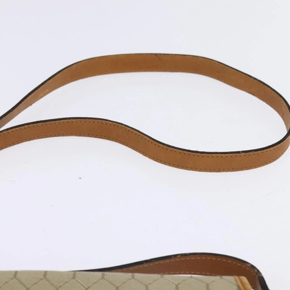 Christian Dior Honeycomb Canvas Shoulder Bag PVC Beige Gold Auth BA5629 - Picture 9 of 16